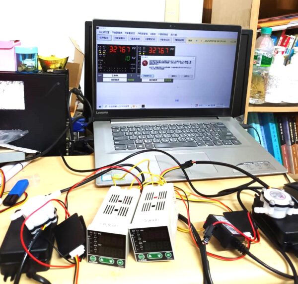 1.5吋流量計+RS485 4~20mA模組+24V變壓器 +顯示器+電腦監控