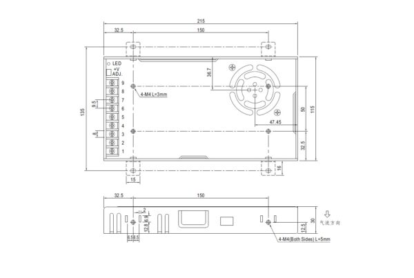 AC110/220V轉DC48V350W電源供應器,48V開關電源,48V機殼型電源供應器